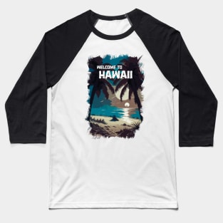 HAWAII beach at Sunset ✪ Vintage style poster Most Beautiful Places on Earth Baseball T-Shirt